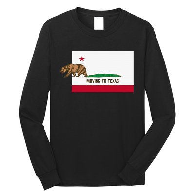 Moving To Texas Leaving California Funny Designed Long Sleeve Shirt