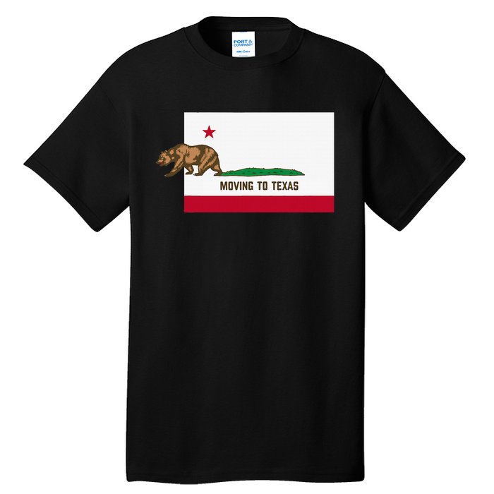 Moving To Texas Leaving California Funny Designed Tall T-Shirt