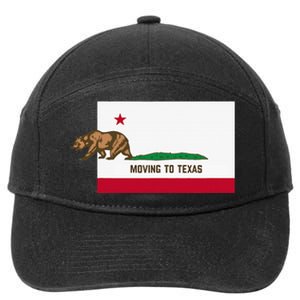 Moving To Texas Leaving California Funny Designed 7-Panel Snapback Hat