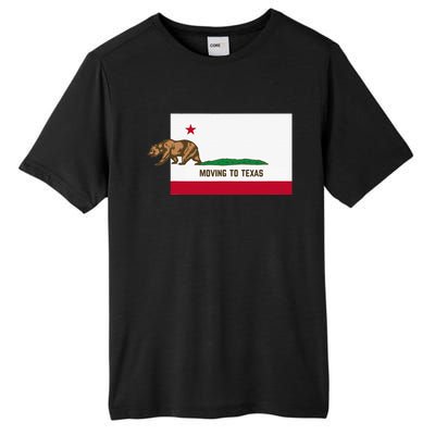 Moving To Texas Leaving California Funny Designed Tall Fusion ChromaSoft Performance T-Shirt