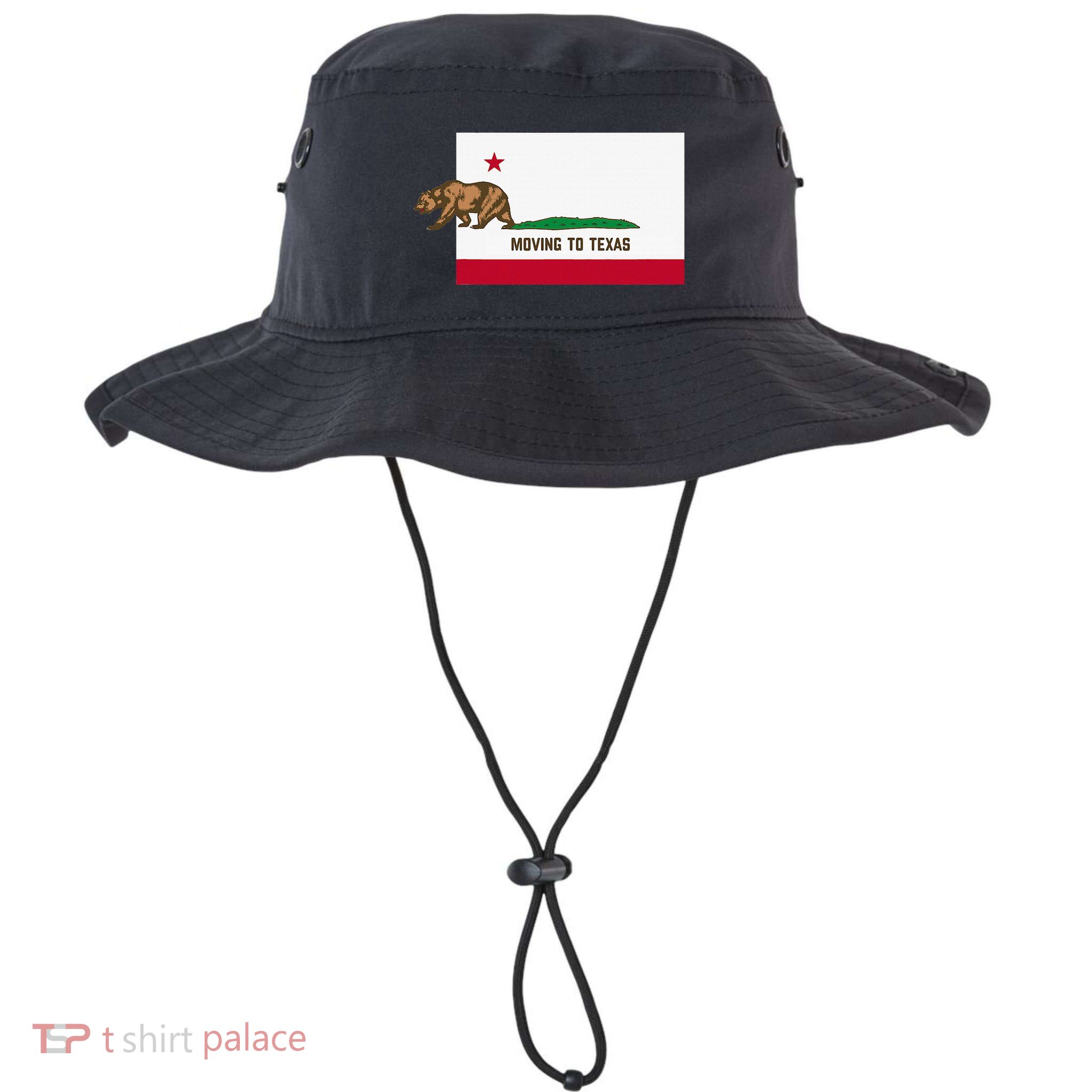Moving To Texas Leaving California Funny Designed Bucket Hat