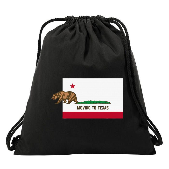 Moving To Texas Leaving California Funny Designed Drawstring Bag