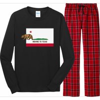 Moving To Texas Leaving California Funny Designed Long Sleeve Pajama Set