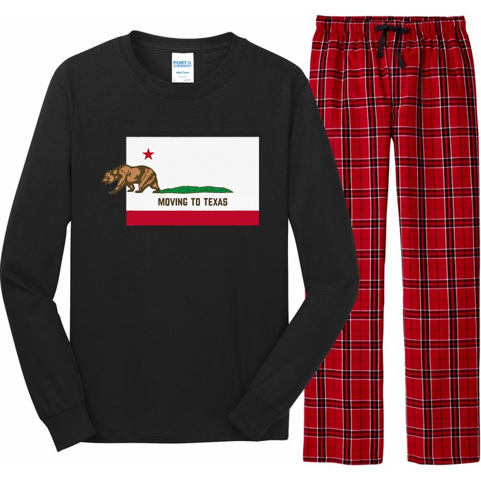 Moving To Texas Leaving California Funny Designed Long Sleeve Pajama Set