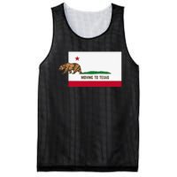 Moving To Texas Leaving California Funny Designed Mesh Reversible Basketball Jersey Tank