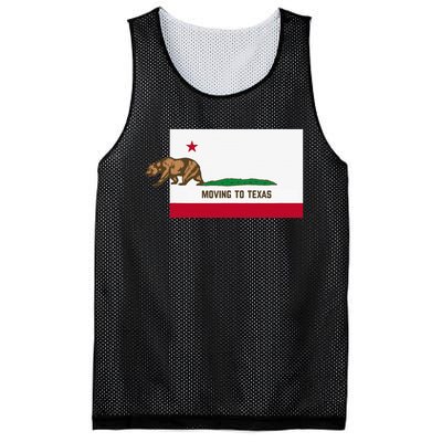 Moving To Texas Leaving California Funny Designed Mesh Reversible Basketball Jersey Tank