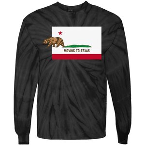 Moving To Texas Leaving California Funny Designed Tie-Dye Long Sleeve Shirt