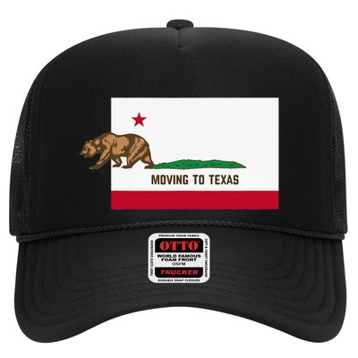 Moving To Texas Leaving California Funny Designed Trucker Hat