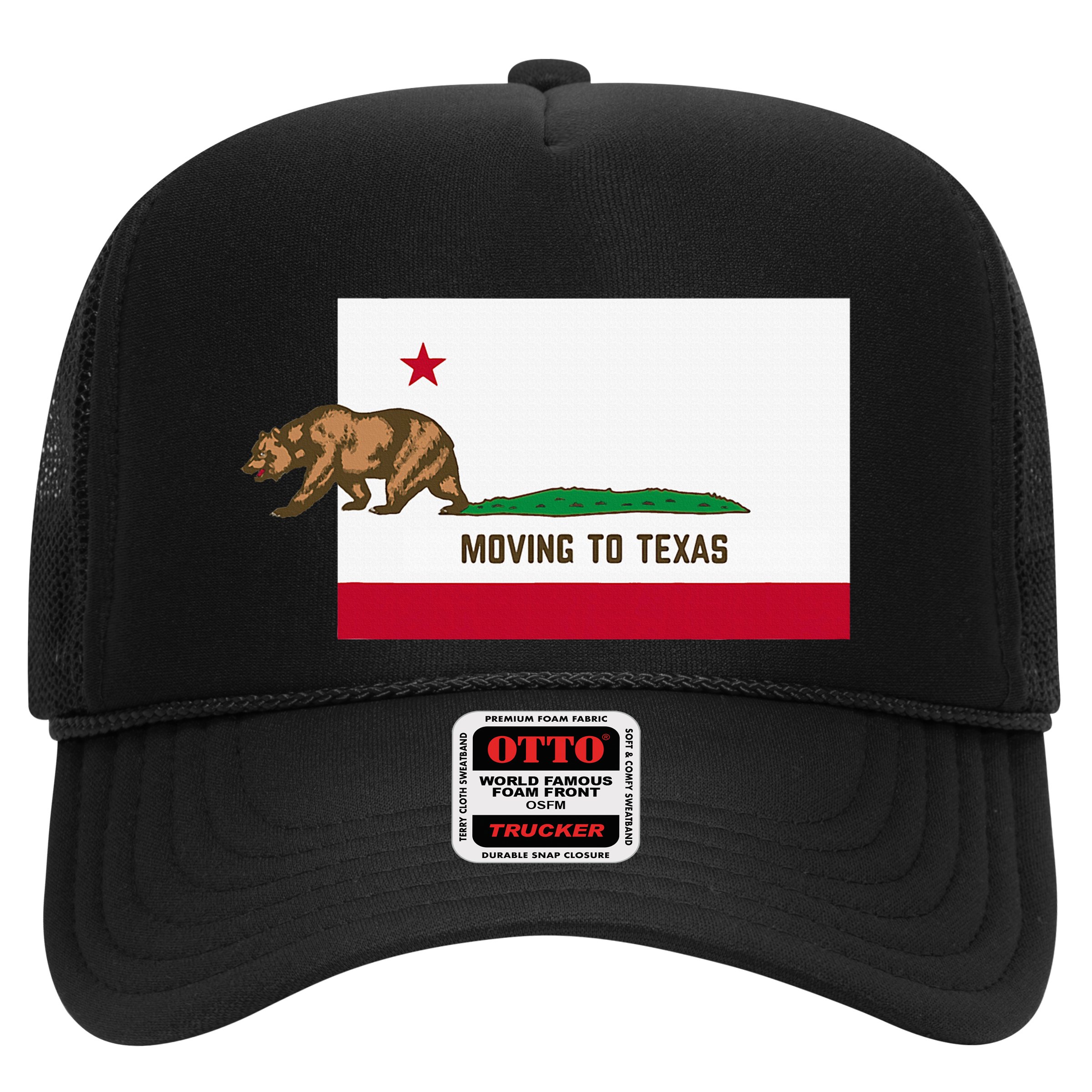 Moving To Texas Leaving California Funny Designed Hat