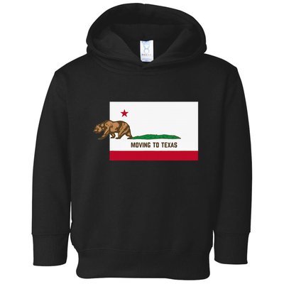 Moving To Texas Leaving California Funny Designed Toddler Hoodie