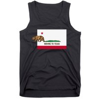 Moving To Texas Leaving California Funny Designed Tank Top