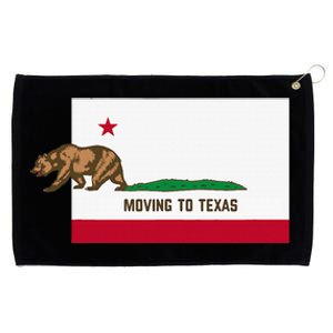 Moving To Texas Leaving California Funny Designed Grommeted Golf Towel