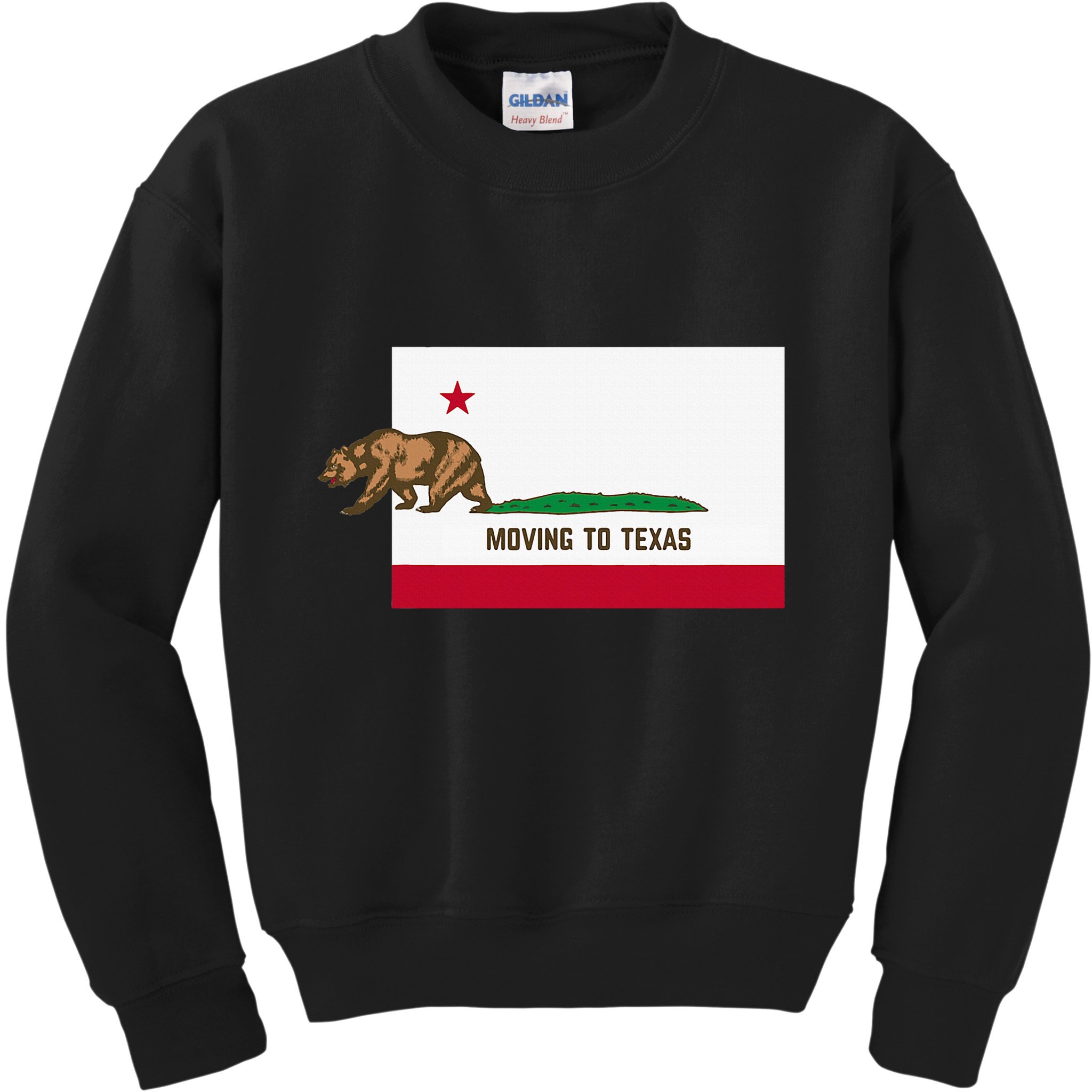 Moving To Texas Leaving California Funny Designed Kids Sweatshirt