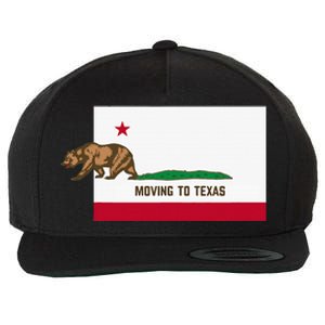 Moving To Texas Leaving California Funny Designed Wool Snapback Cap