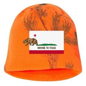 Moving To Texas Leaving California Funny Designed Kati - Camo Knit Beanie