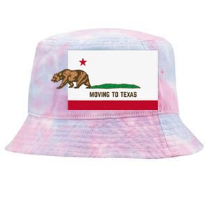 Moving To Texas Leaving California Funny Designed Tie-Dyed Bucket Hat