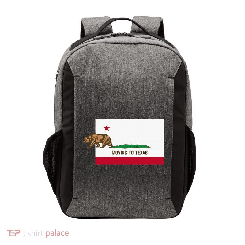 Moving To Texas Leaving California Funny Designed Vector Backpack