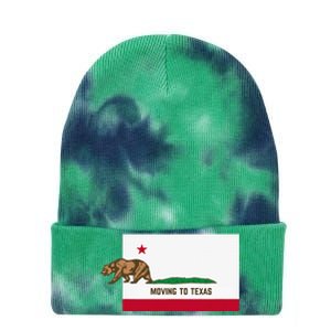 Moving To Texas Leaving California Funny Designed Tie Dye 12in Knit Beanie