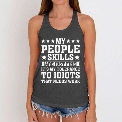 My Tolerance To Idiots Needs Work Women's Knotted Racerback Tank