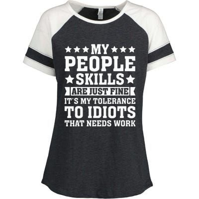 My Tolerance To Idiots Needs Work Enza Ladies Jersey Colorblock Tee