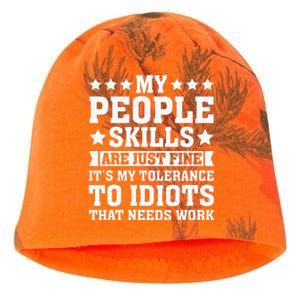 My Tolerance To Idiots Needs Work Kati - Camo Knit Beanie