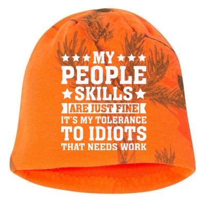 My Tolerance To Idiots Needs Work Kati - Camo Knit Beanie