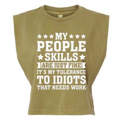 My Tolerance To Idiots Needs Work Garment-Dyed Women's Muscle Tee