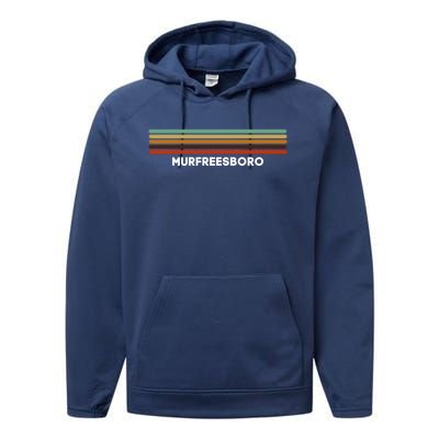 Murfreesboro Tennessee Tn Us Cities Of America Retro Gift Performance Fleece Hoodie