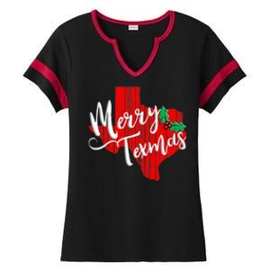 Merry Texmas Texas Christmas Ladies Halftime Notch Neck Tee