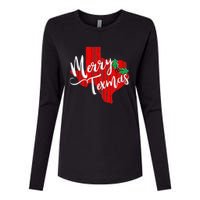 Merry Texmas Texas Christmas Womens Cotton Relaxed Long Sleeve T-Shirt