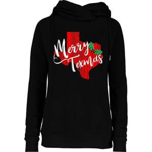 Merry Texmas Texas Christmas Womens Funnel Neck Pullover Hood