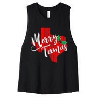 Merry Texmas Texas Christmas Women's Racerback Cropped Tank