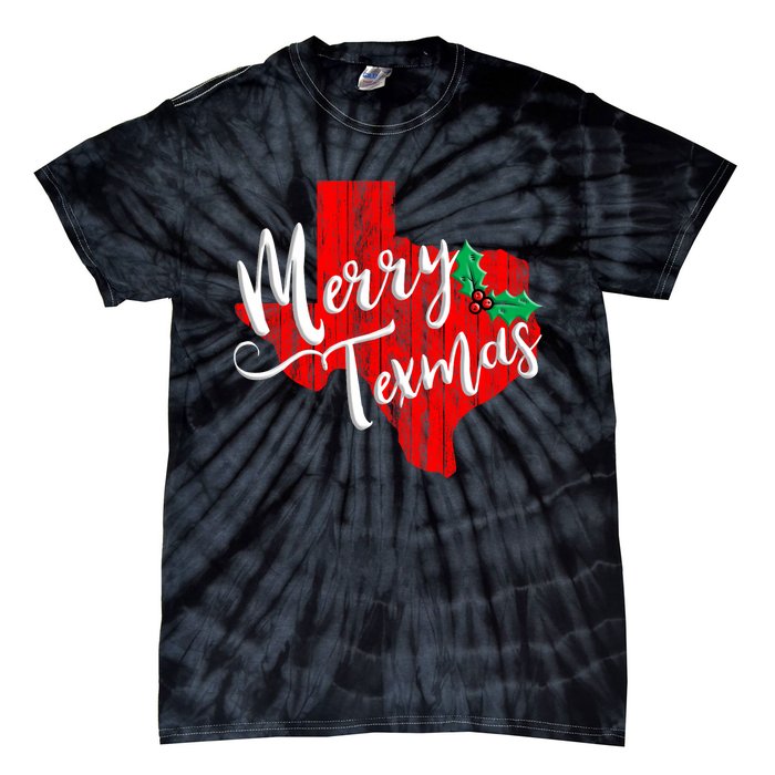 Merry Texmas Texas Christmas Tie-Dye T-Shirt