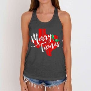 Merry Texmas Texas Christmas Women's Knotted Racerback Tank