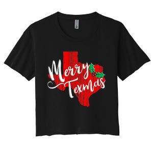 Merry Texmas Texas Christmas Women's Crop Top Tee