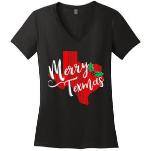 Merry Texmas Texas Christmas Women's V-Neck T-Shirt