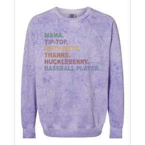 Mama Tip Top Fifty Thanks Huckleberry Baseball Player Mom Colorblast Crewneck Sweatshirt