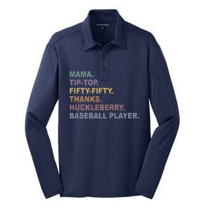 Mama Tip Top Fifty Thanks Huckleberry Baseball Player Mom Silk Touch Performance Long Sleeve Polo