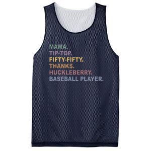 Mama Tip Top Fifty Thanks Huckleberry Baseball Player Mom Mesh Reversible Basketball Jersey Tank