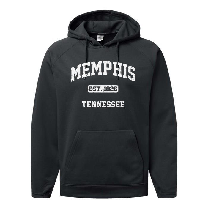 Memphis Tennessee TN vintage state Athletic style Performance Fleece Hoodie