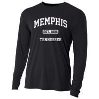 Memphis Tennessee TN vintage state Athletic style Cooling Performance Long Sleeve Crew