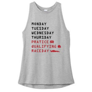 Monday Tuesday Thursday Practice Qualifying Race Day Ladies PosiCharge Tri-Blend Wicking Tank