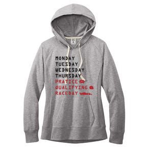 Monday Tuesday Thursday Practice Qualifying Race Day Women's Fleece Hoodie