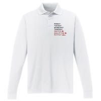 Monday Tuesday Thursday Practice Qualifying Race Day Performance Long Sleeve Polo