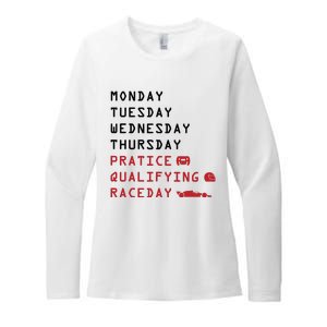 Monday Tuesday Thursday Practice Qualifying Race Day Womens CVC Long Sleeve Shirt