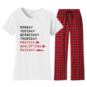 Monday Tuesday Thursday Practice Qualifying Race Day Women's Flannel Pajama Set