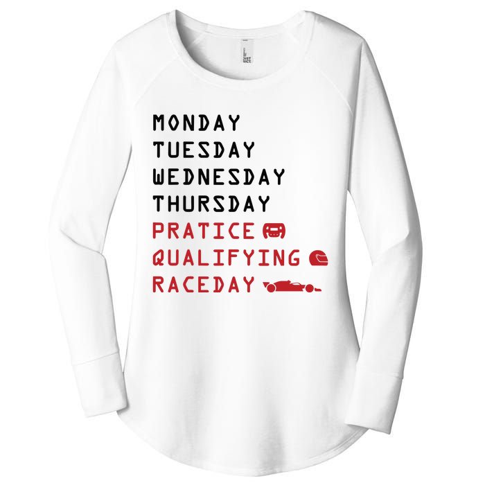 Monday Tuesday Thursday Practice Qualifying Race Day Women's Perfect Tri Tunic Long Sleeve Shirt