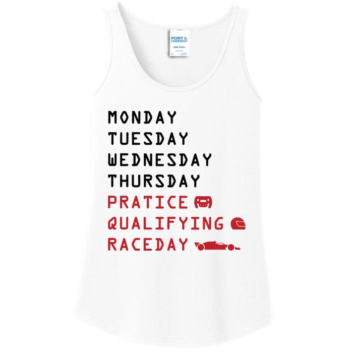 Monday Tuesday Thursday Practice Qualifying Race Day Ladies Essential Tank