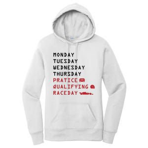 Monday Tuesday Thursday Practice Qualifying Race Day Women's Pullover Hoodie