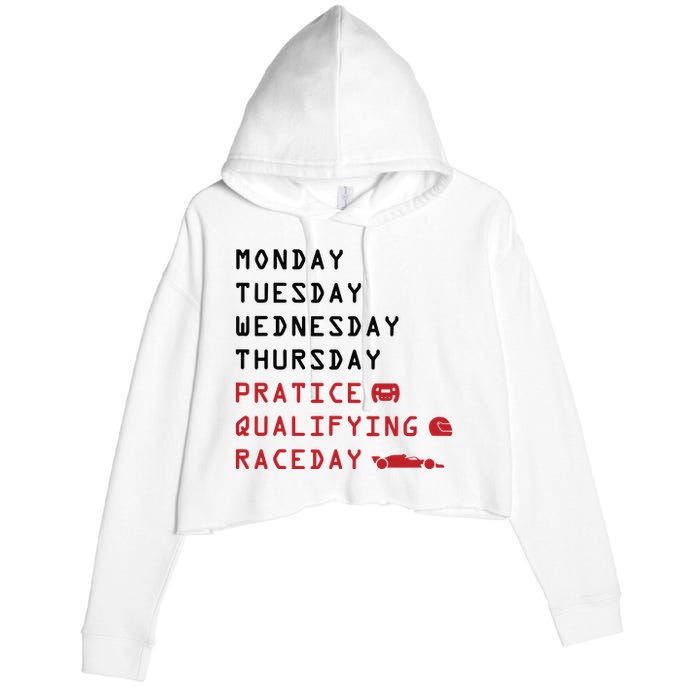 Monday Tuesday Thursday Practice Qualifying Race Day Crop Fleece Hoodie